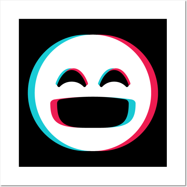 TikTok laughing emoji smiley White Wall Art by ThingyDilly